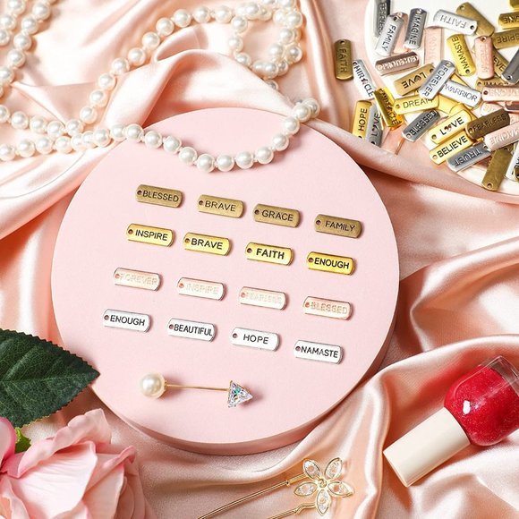 40 Pieces Word Charms Pendants Engraved Motivational Charms Pendants Jew… - Picture 12 of 12